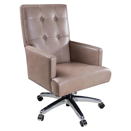 Contemporary Button Tufted Executive Chair with Swivel and Tilt